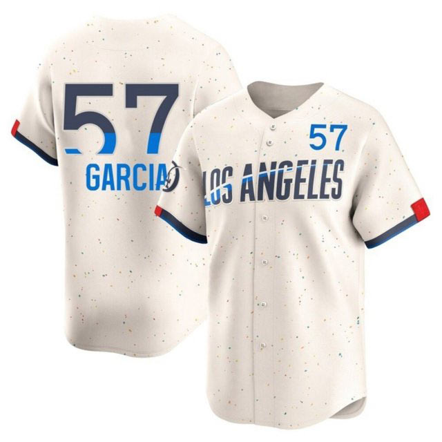 Men's Los Angeles Dodgers 57 Luis Garcia Cream City Connect Limited Stitched Baseball Jersey