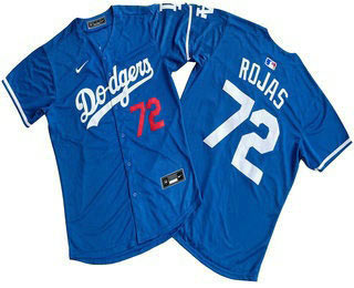 Men's Los Angeles Dodgers 72 Miguel Rojas Blue Limited Stitched Jersey