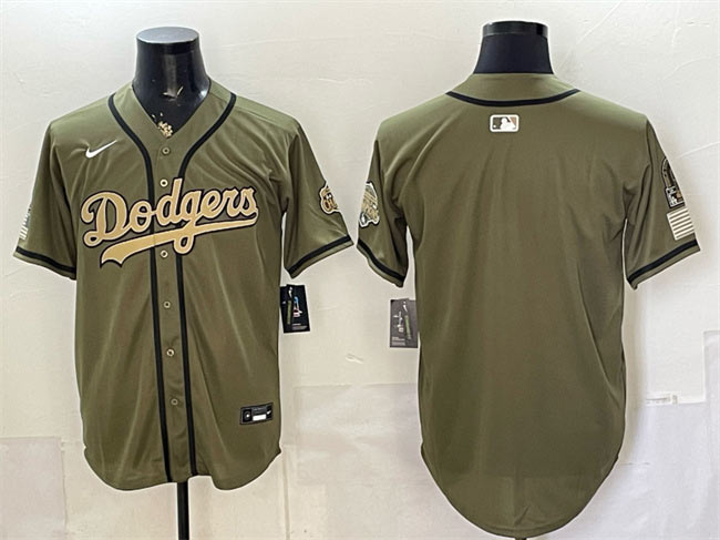 Men's Los Angeles Dodgers Blank Olive 2026 Armed Forces Day Stitched Baseball Jersey