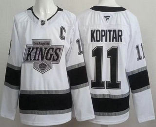 Men's Los Angeles Kings 11 Anze Kopitar White Authentic Jersey