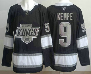 Men's Los Angeles Kings 9 Adrian Kempe Black Alternate Authentic Jersey