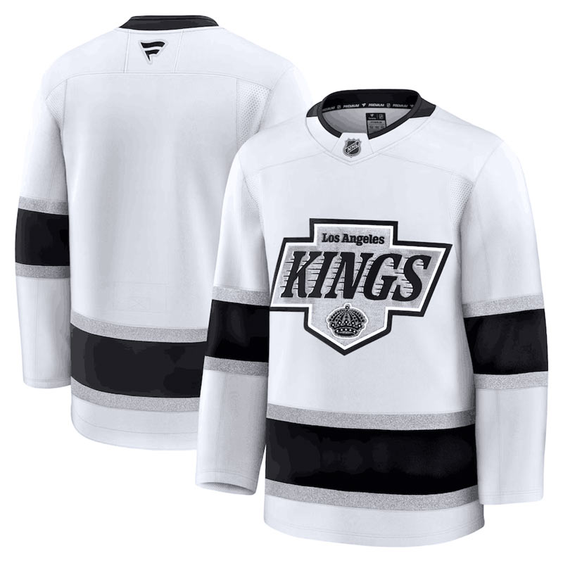 Men's Los Angeles Kings Blank White 2024 25 Away Stitched Hockey Jersey