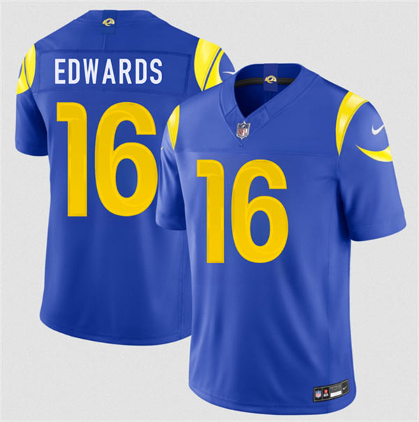 Men's Los Angeles Rams 16 Tru Edwards Royal 2026 F.U.S.E. Vapor Limited Football Stitched Jersey