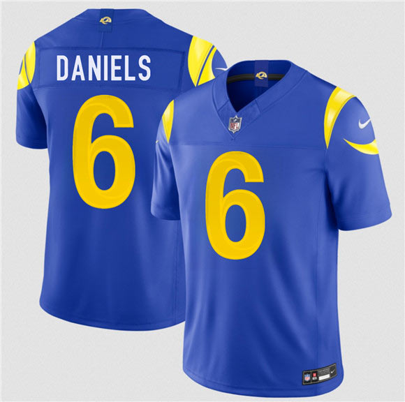 Men's Los Angeles Rams 6 CJ Daniels Royal 2026 Draft F.U.S.E. Vapor Limited Football Stitched Jersey