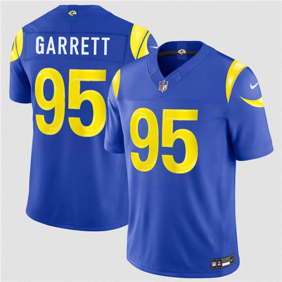 Men's Los Angeles Rams 95 Myles Garrett Royal 2026 Draft F.U.S.E. Vapor Limited Football Stitched Jersey Men's Los Angeles Rams 95 Myles Garrett Royal 2026 Draft F.U.S.E. Vapor Limited Football Stitched Jersey