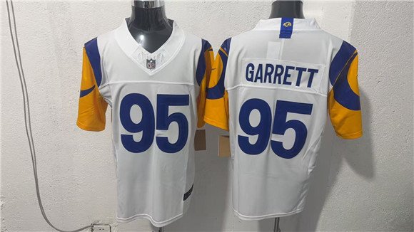 Men's Los Angeles Rams 95 Myles Garrett White 2026 F U S E Vapor Limited Football Stitched Jersey Men's Los Angeles Rams 95 Myles Garrett White 2026 F U S E Vapor Limited Football Stitched Jersey