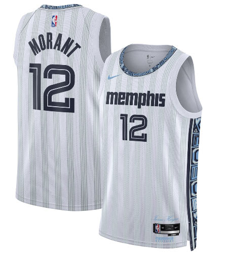 Men's Memphis Grizzlies 12 Ja Morant Gray 2025 26 City Edition Swingman Stitched Jersey