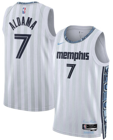 Men's Memphis Grizzlies 7 Santi Aldama Gray 2025 26 City Edition Swingman Stitched Jersey