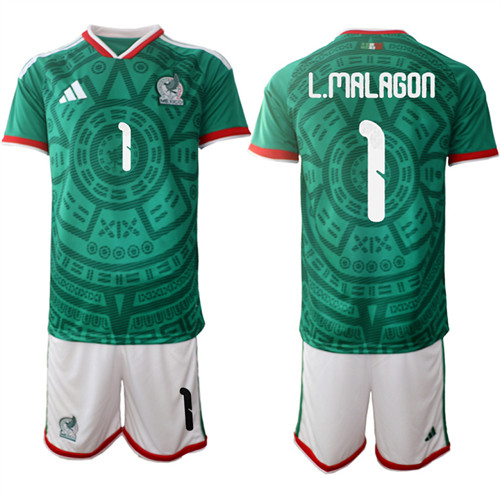 Men's Mexico 1 L.MALAGON National Team FIFA x World Cup 2026 Home Green On Field Jersey