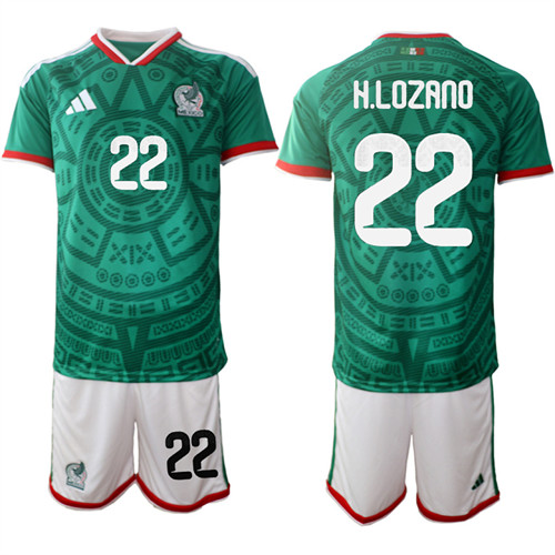 Men's Mexico 22 H.LOZANO National Team FIFA x World Cup 2026 Home Green On Field Jersey