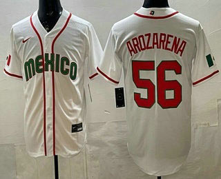 Men's Mexico 56 Randy Arozarena White 2026 World Baseball Classic Cool Base Jersey