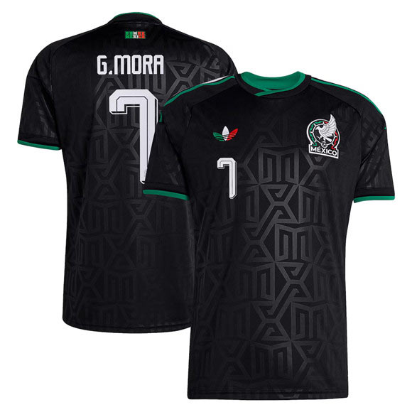 Men's Mexico 7 Gilberto Mora Black 2026 Soccer Jersey Suit