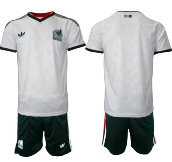 Men's Mexico Blank White Away Soccer Jersey Suit Men's Mexico Blank White Away Soccer Jersey Suit