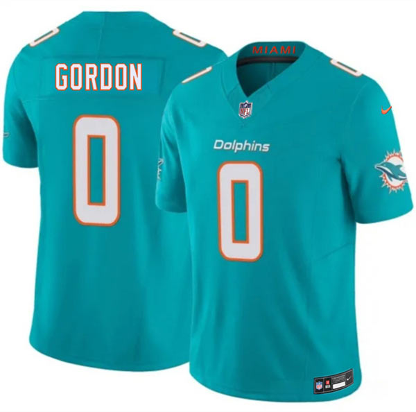 Men's Miami Dolphins 0 Ollie Gordon Aqua 2026 F.U.S.E. Vapor Limited Football Stitched Jersey
