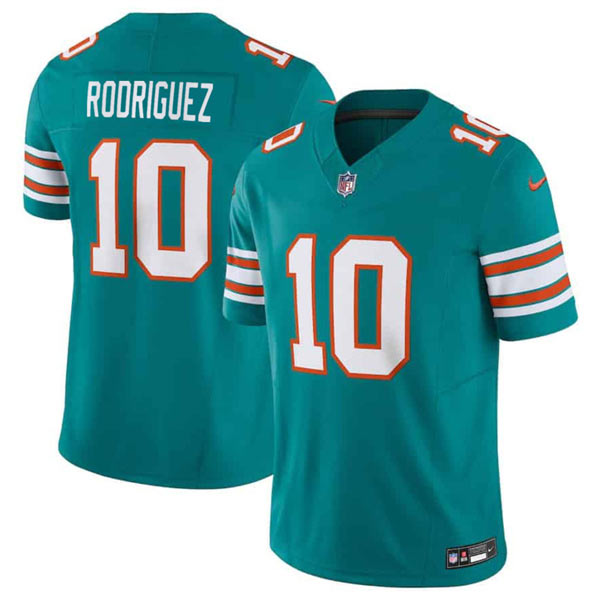 Men's Miami Dolphins 10 Jacob Rodriguez Aqua 2026 Draft F.U.S.E. Vapor Limited Football Stitched Jersey