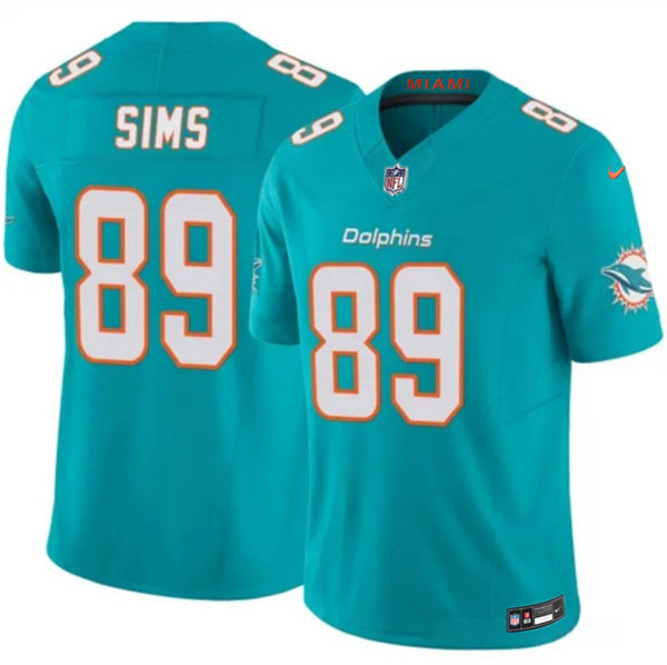 Men's Miami Dolphins 89 Ben Sims Aqua 2026 F.U.S.E. Vapor Limited Football Stitched Jersey