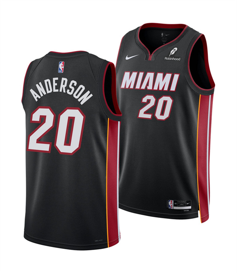 Men's Miami Heat 20 Kyle Anderson Black 2025 Icon Edition Swingman Stitched Basketball Jersey