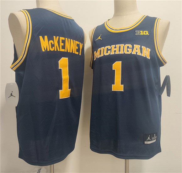 Men's Michigan Wolverines 1 Trey McKenney Navy 2026 Vapor Limited Stitched Football Jersey