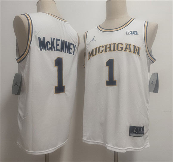 Men's Michigan Wolverines 1 Trey McKenney White 2026 Vapor Limited Stitched Jersey