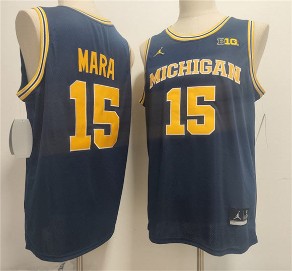 Men's Michigan Wolverines 15 Aday Mara Navy 2026 Vapor Limited Stitched Football Jersey