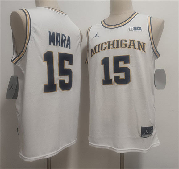 Men's Michigan Wolverines 15 Aday Mara White 2026 Vapor Limited Stitched Football Jersey