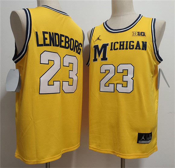 Men's Michigan Wolverines 23 Yaxel Lendeborg Yellow 2026 Vapor Limited Stitched Jersey