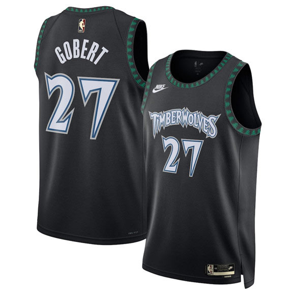 Men's Minnesota Timberwolves 27 Rudy Gobert Black 2025 Classic Edition Stitched Jersey