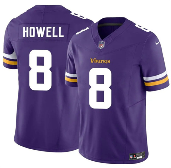 Men's Minnesota Vikings 8 Sam Howell Purple 2024 F.U.S.E. Vapor Untouchable Limited Football Stitched Jersey