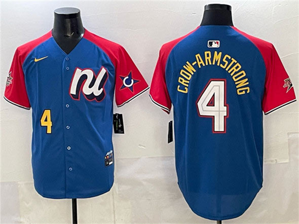 Men's National League 4 Pete Crow Armstrong Blue Red Alternate 2025 All Star Edition Limited Stitched Baseball Jersey