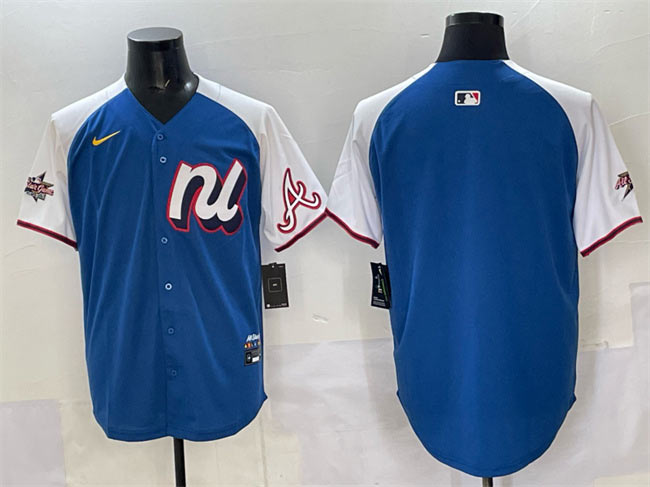 Men's National League Atlanta Braves Blank Blue Alternate 2025 All Star Edition Limited Stitched Baseball Jersey