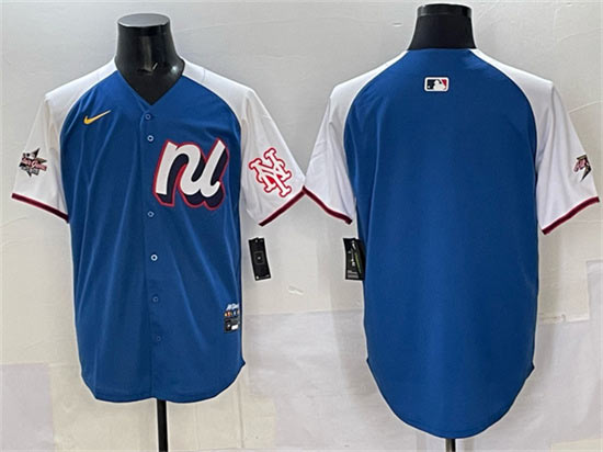 Men's National League New York Mets Blank Blue Alternate 2025 All Star Edition Limited Stitched Baseball Jersey