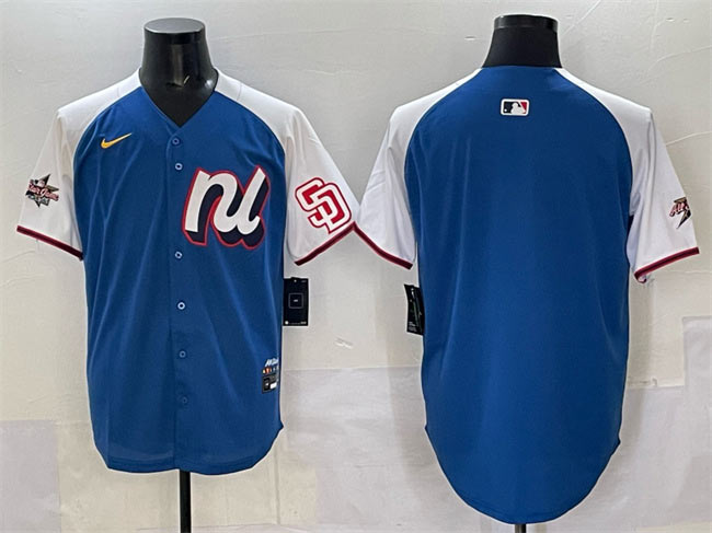 Men's National League San Diego Padres Blank Blue Alternate 2025 All Star Edition Limited Stitched Baseball Jersey