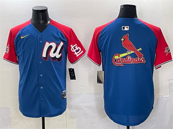 Men's National League St. Louis Cardinals Team Big Logo Blue Red Alternate 2025 All Star Edition Limited Stitched Baseball Jersey