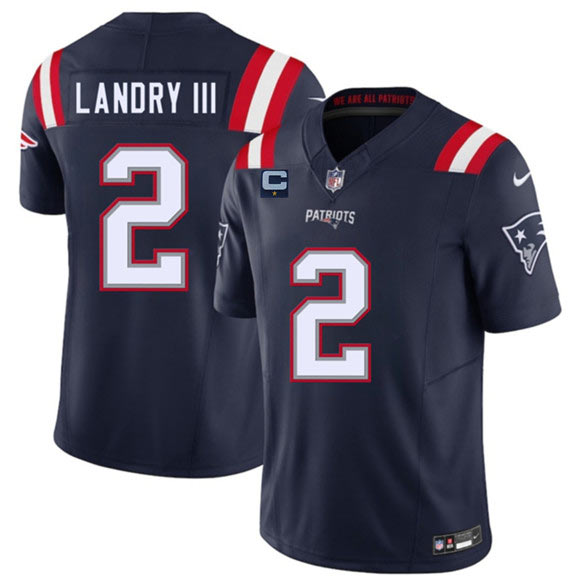 Men's New England Patriots 2 Harold Landry III Navy 2025 F.U.S.E. With 1 Star C Patch Vapor Limited Stitched Jersey