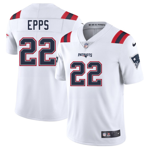 Men's New England Patriots 22 Marcus Epps White 2025 Vapor Limited Football Stitched Jersey