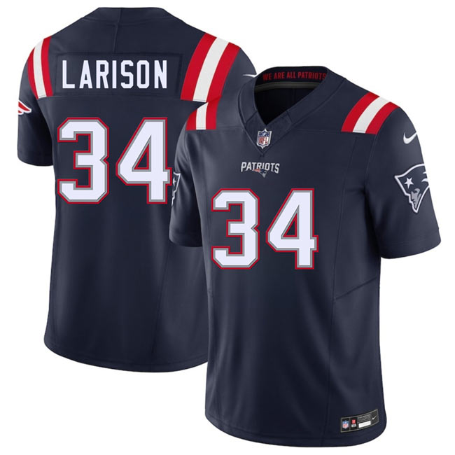 Men's New England Patriots 34 Lan Larison Navy 2025 F.U.S.E. Vapor Limited Stitched Jersey