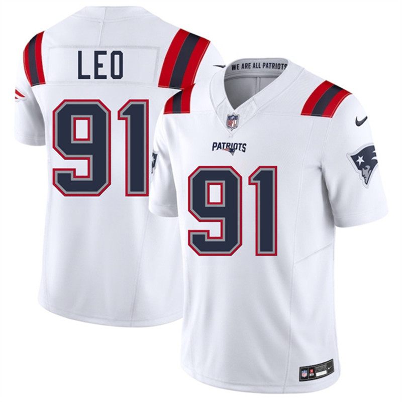 Men's New England Patriots 91 Titus Leo White 2025 F.U.S.E. Vapor Limited Football Stitched Jersey
