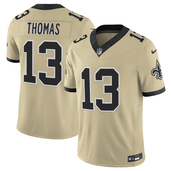 Men's New Orleans Saints 13 Michael Thomas Gold 2025 F.U.S.E. Alternate Vapor Limited Football Stitched Jersey