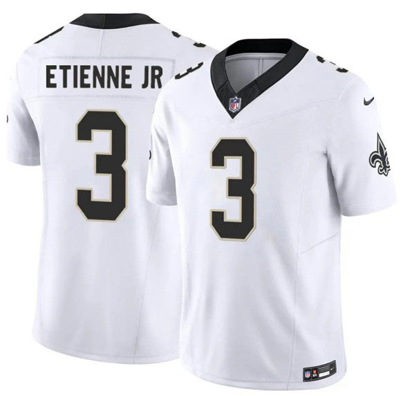 Men's New Orleans Saints 3 Travis Etienne Jr White 2026 F.U.S.E Vapor Limited Football Stitched Jersey