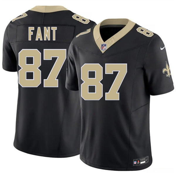 Men's New Orleans Saints 87 Noah Fant Black 2026 F.U.S.E Vapor Limited Football Stitched Jersey