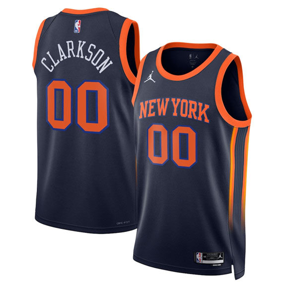Men's New Yok Knicks 00 Jordan Clarkson Black 2025 Statement Edition Stitched Basketball Jersey