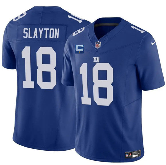 Men's New York Giants 18 Darius Slayton Blue 2025 F.U.S.E. With 1 Star C Patch Vapor Untouchable Limited Football Stitched Jersey