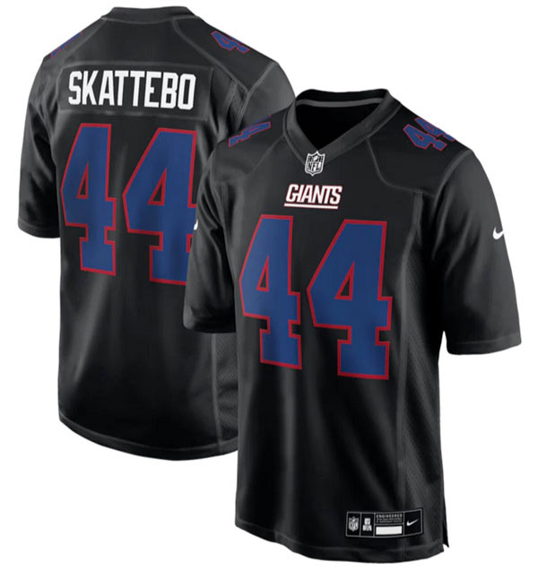 Men's New York Giants 44 Cam Skattebo Black Fashion Football Stitched Game Jersey