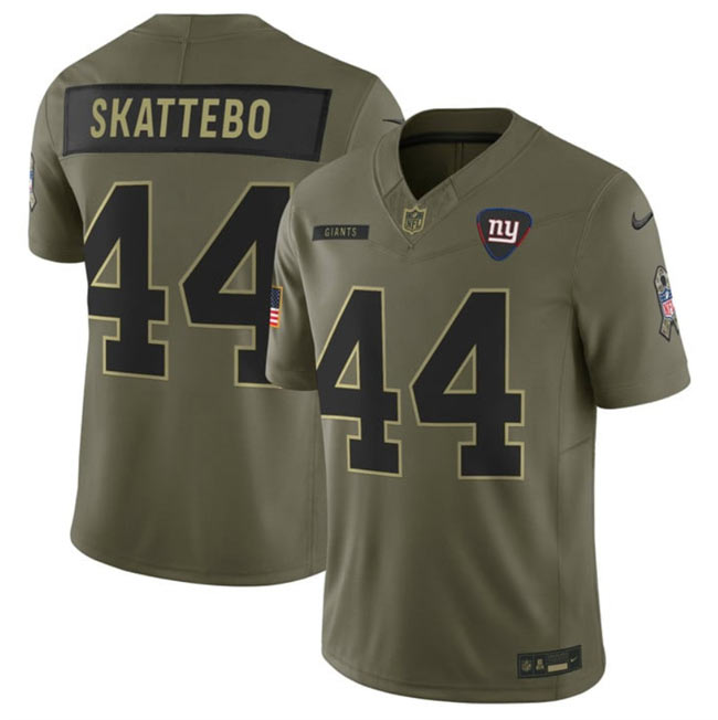 Men's New York Giants 44 Cam Skattebo Olive 2025 F.U.S.E. Salute to Service Limited Football Stitched Jersey