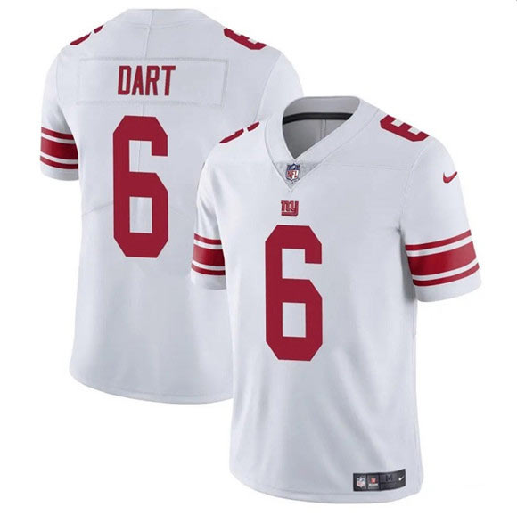 Men's New York Giants 6 Jaxson Dart White 2025 Draft Vapor Untouchable Limited Football Stitched Jersey