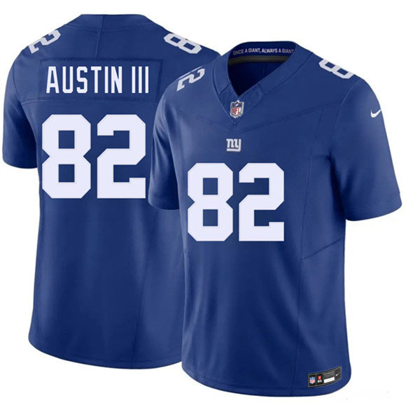 Men's New York Giants 82 Calvin Austin III Blue 2026 F.U.S.E. Vapor Untouchable Limited Football Stitched Jersey