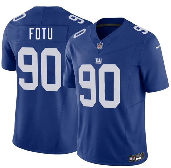 Men's New York Giants 90 Leki Fotu Blue 2026 F.U.S.E. Vapor Untouchable Limited Football Stitched Jersey