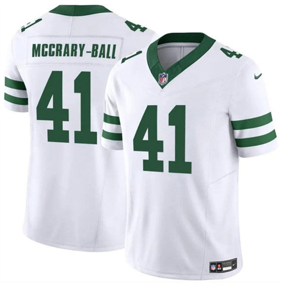 Men's New York Jets 41 Marcelino McCrary Ball White 2025 F.U.S.E. Vapor Untouchable Limited Football Stitched Jersey