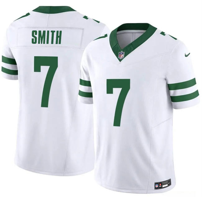 Men's New York Jets 7 Geno Smith White 2025 F.U.S.E. Vapor Untouchable Limited Stitched Jersey