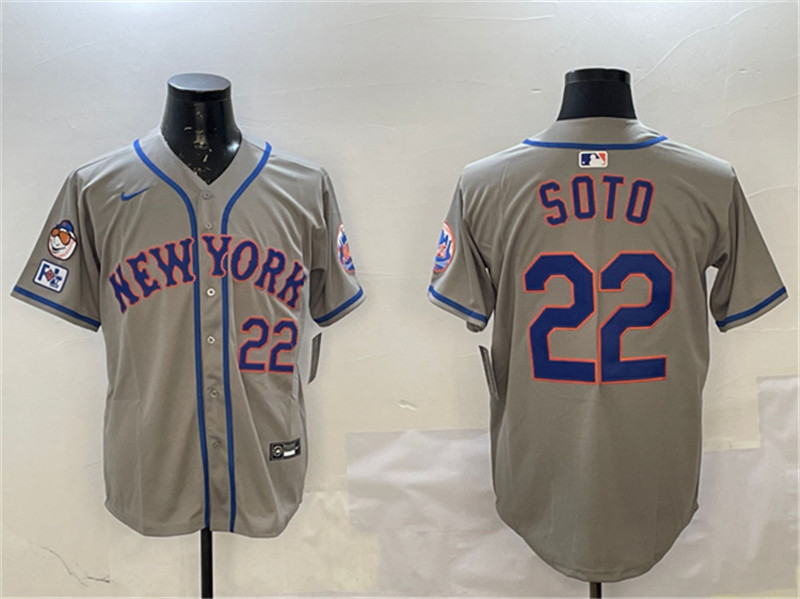 Men's New York Mets 22 Juan Soto Grey 2025 Spring Training Alternate Limited Stitched Baseball Jersey